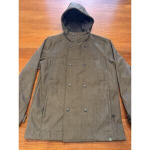 Medium Prana Elkton Jacket Hooded Winter Double Breasted Pea Coat Green